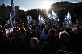 Israel Supporters Hold ‘Bring Them Home’ Rally In London
