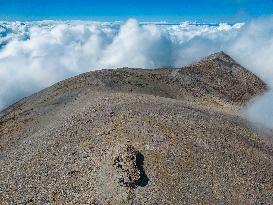 Aerial View Of Psiloritis Peak The Highest Summit Of Crete Island