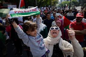 Palestinian Community In Mexico Marches Against Israel