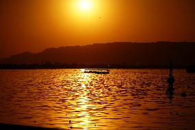 Indian Tourists Enjoy Golden Sunset - Ajmer