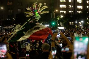 Mega Procession Of Catrinas  In Mexico City