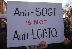 Pro And Anti-SOGI 123 Protests In Edmonton