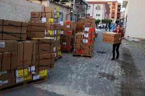 MIDEAST-GAZA-KHAN YOUNIS-PALESTINIAN-ISRAELI CONFLICT-HUMANITARIAN SUPPLIES