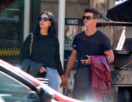 Robin Thicke And April Love Geary Out - NYC