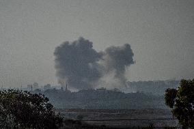 Smoke Rises after Israeli Airstrike on Gaza