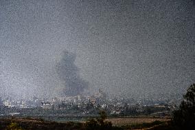 Smoke Rises after Israeli Airstrike on Gaza