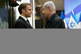 Macron Meets With Netanyahu - Jerusalem