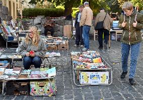Flea book market in Lviv