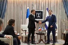 Macron Meets Herzog - Jerusalem