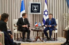 Macron Meets Herzog - Jerusalem