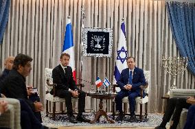 Macron Meets Herzog - Jerusalem