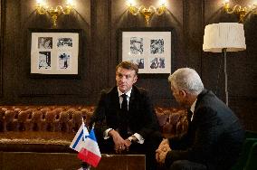 Macron Meets Israeli Opposition Leader Yair Lapid - Jerusalem