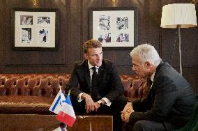 Macron Meets Israeli Opposition Leader Yair Lapid - Jerusalem