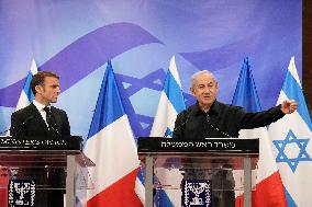 Macron Meets With Netanyahu - Jerusalem