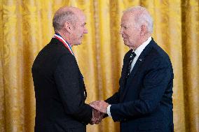 President Joe Biden Holds Ceremony For National Medal of Science and National Medal of Technology and Innovation Reciepients