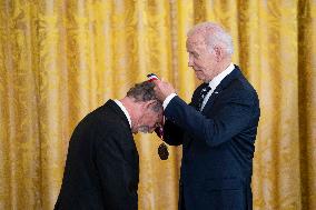 President Joe Biden Holds Ceremony For National Medal of Science and National Medal of Technology and Innovation Reciepients