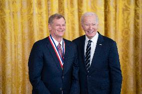 President Joe Biden Holds Ceremony For National Medal of Science and National Medal of Technology and Innovation Reciepients