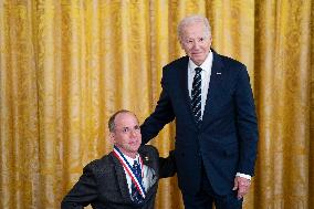 President Joe Biden Holds Ceremony For National Medal of Science and National Medal of Technology and Innovation Reciepients