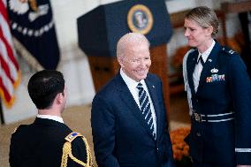 President Joe Biden Holds Ceremony For National Medal of Science and National Medal of Technology and Innovation Reciepients