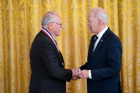 President Joe Biden Holds Ceremony For National Medal of Science and National Medal of Technology and Innovation Reciepients