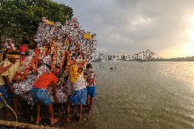 Immersion Of Idols On The Last Day Of Durga Puja In Kolkata