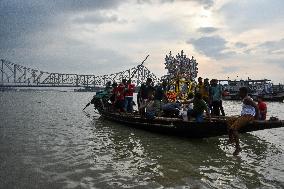 Immersion Of Idols On The Last Day Of Durga Puja In Kolkata