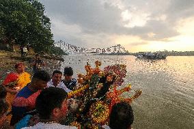 Immersion Of Idols On The Last Day Of Durga Puja In Kolkata