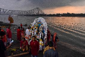 Immersion Of Idols On The Last Day Of Durga Puja In Kolkata