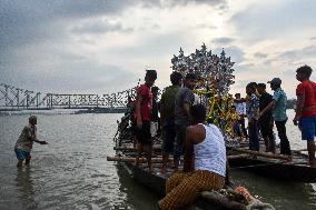 Immersion Of Idols On The Last Day Of Durga Puja In Kolkata