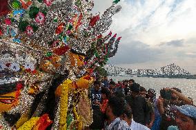 Immersion Of Idols On The Last Day Of Durga Puja In Kolkata