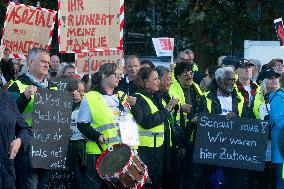 Continue Protest Against Layoff From DuMont Publishing House In Cologne