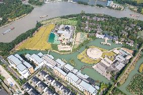 Ships Carrying Goods at Beijing-Hangzhou Grand Canal in Jiaxing