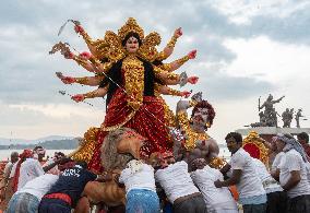 Goddess Durga Immersion In India