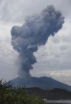 Sakurajima volcano in southwestern Japan