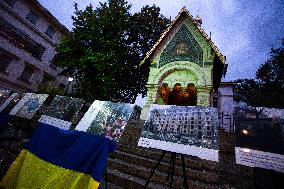 Outdoor Exhibition With Photos In Support And Solidarity For Ukraine.