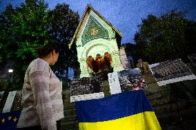 Outdoor Exhibition With Photos In Support And Solidarity For Ukraine.