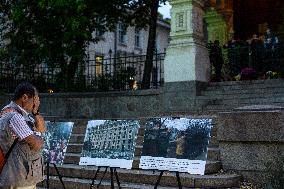 Outdoor Exhibition With Photos In Support And Solidarity For Ukraine.