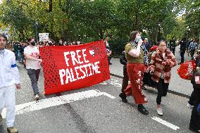 NYU Students Stage Pro-Palestine Protest In Washington Square Park