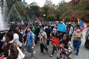 NYU Students Stage Pro-Palestine Protest In Washington Square Park