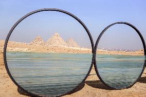 EGYPT-GIZA-PYRAMIDS-ART EXHIBITION