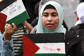 NYU Students Stage Pro-Palestine Protest In Washington Square Park