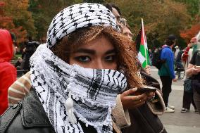 NYU Students Stage Pro-Palestine Protest In Washington Square Park