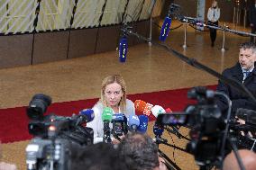 Giorgia Meloni Prime Minister Of Italy At The European Council