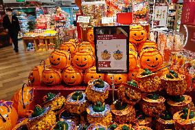 Tourists Shop Halloween Themed Products in Shanghai