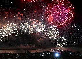 Lake Biwa fireworks in western Japan