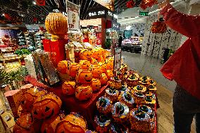 Tourists Shop Halloween Themed Products in Shanghai