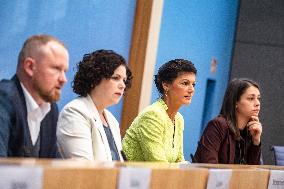 Presentation Of 'Alliance Sahra Wagenknecht, BSW - For Reason and Justice' At Bundespressekonferenz