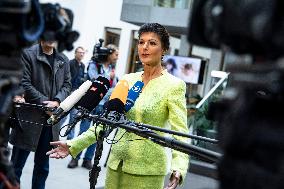 Presentation Of 'Alliance Sahra Wagenknecht, BSW - For Reason and Justice' At Bundespressekonferenz