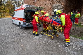 Joint exercise of police, ambulance and rescue workers