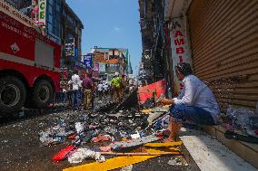 23 People Were Hospitalised Following A Fire In A Pettah Street Shop In Colombo.